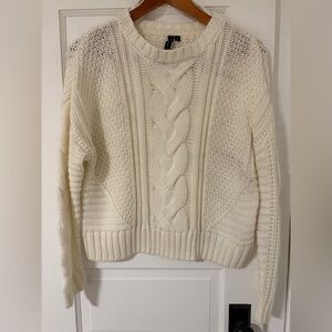 moon & madison Ivory Cable Knit Sweater